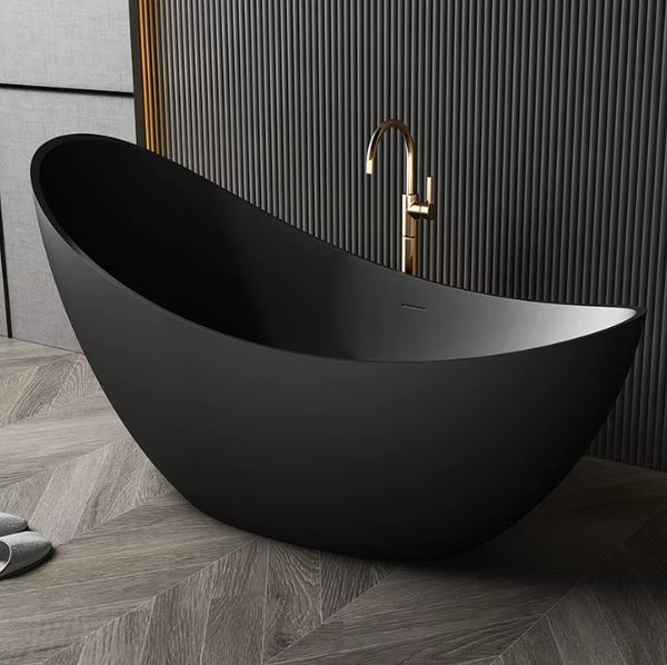 ADVORY|73" BATHTUB MOONSHAPE DESIGN SOLID SURFACE BATHTUB